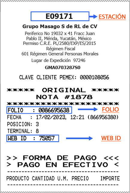 Imagen ticket de compra